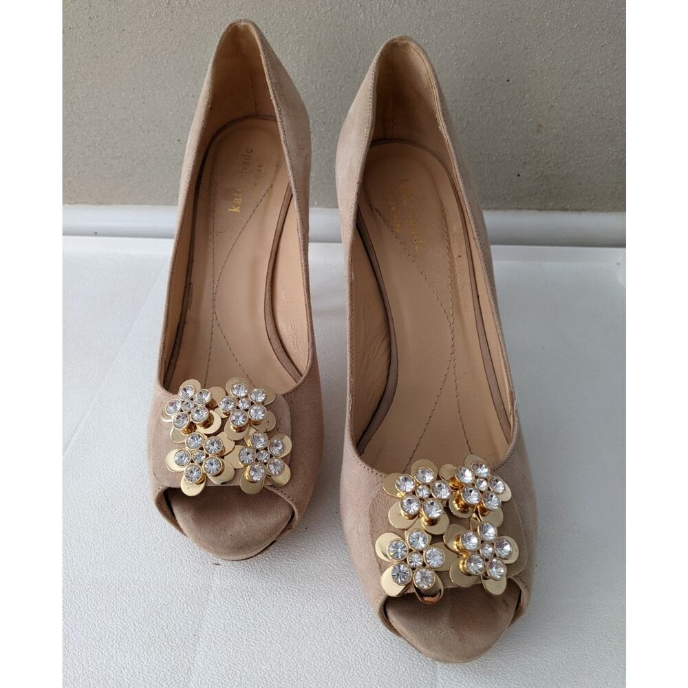 Sz 8.5 8 1/2 Kate spade heel shoes rhinestones stone embellished Italy